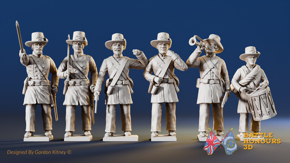 USA firing line Iron Brigade command miniature figures