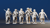 Union skirmishing Zouave command rear view