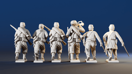 Union skirmishing Zouave command rear view