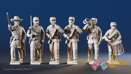 Union right shoulder shift marching infantry command figures