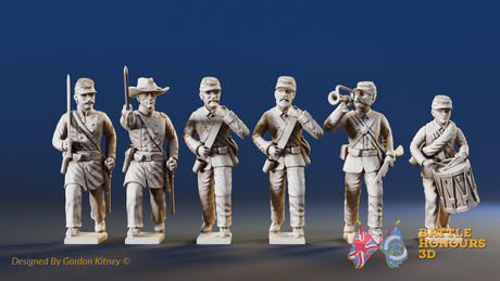 Union right shoulder shift marching infantry forage cap command figures