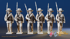 Union right shoulder shift marching infantry in Hardee hats, variant 1