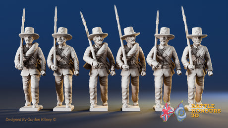 Union right shoulder shift marching infantry in Hardee hats, variant 1