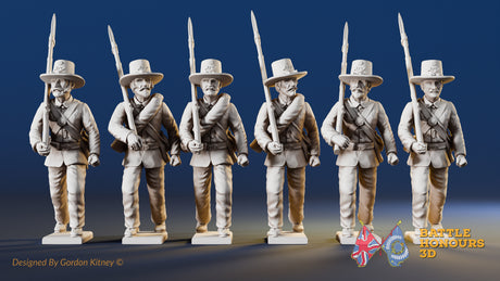 Union right shoulder shift marching infantry in Hardee hats, variant 2