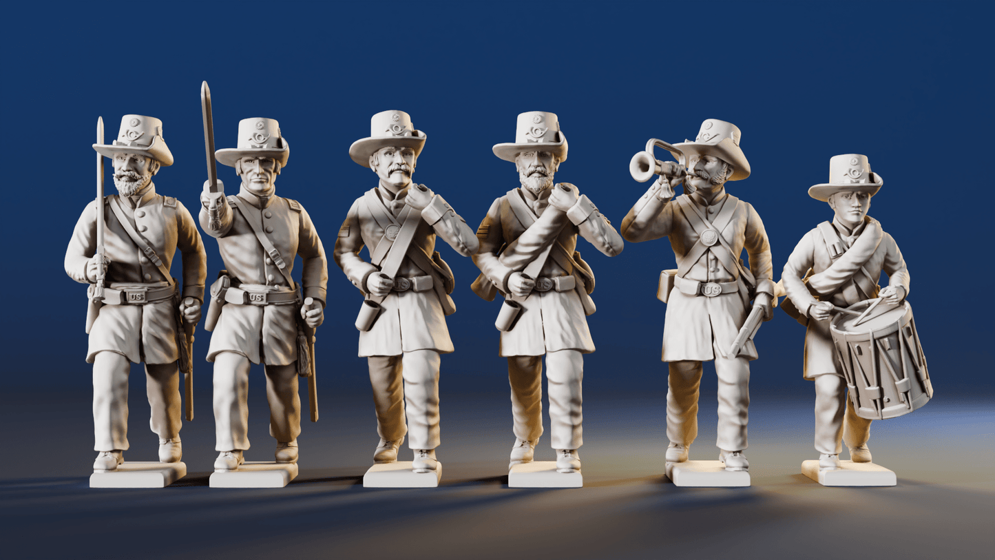 Union Iron Brigade right shoulder shift command rear view