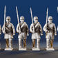 American Civil War Union right shoulder shift infantry in sack coats and forage caps rear view