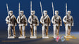 Union right shoulder shift marching infantry in sack coats and kepis, variant 2