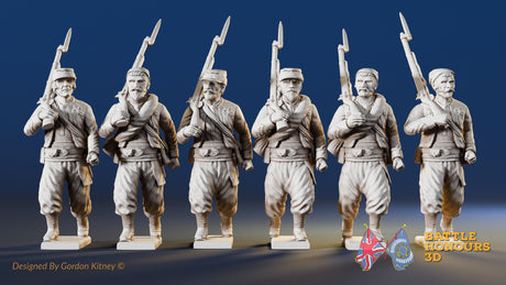 USA Zouave right shoulder shift marching infantry figures