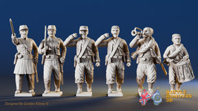 Union Zouave right shoulder shift marching infantry command figures