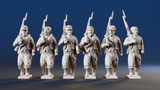 American Civil War Union Zouaves in forage caps right shoulder shift rear view