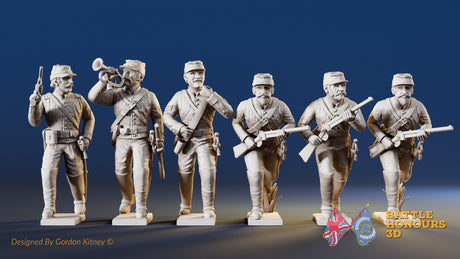 USA skirmish command advancing shell jacket kepi figures