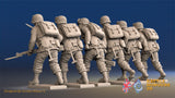 US Airborne advancing rear view