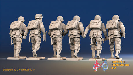 US Airborne BAR team advancing rear view