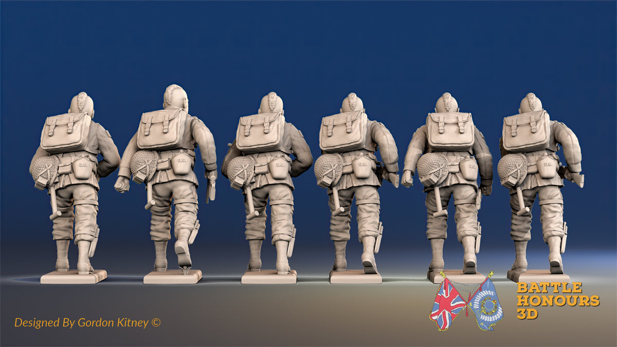 US Airborne BAR team advancing Mohawk rear view