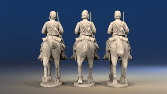 Union cavalry trotting shell jacket with sword rear view