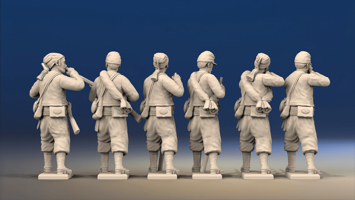 Union Zouave firing line rear view