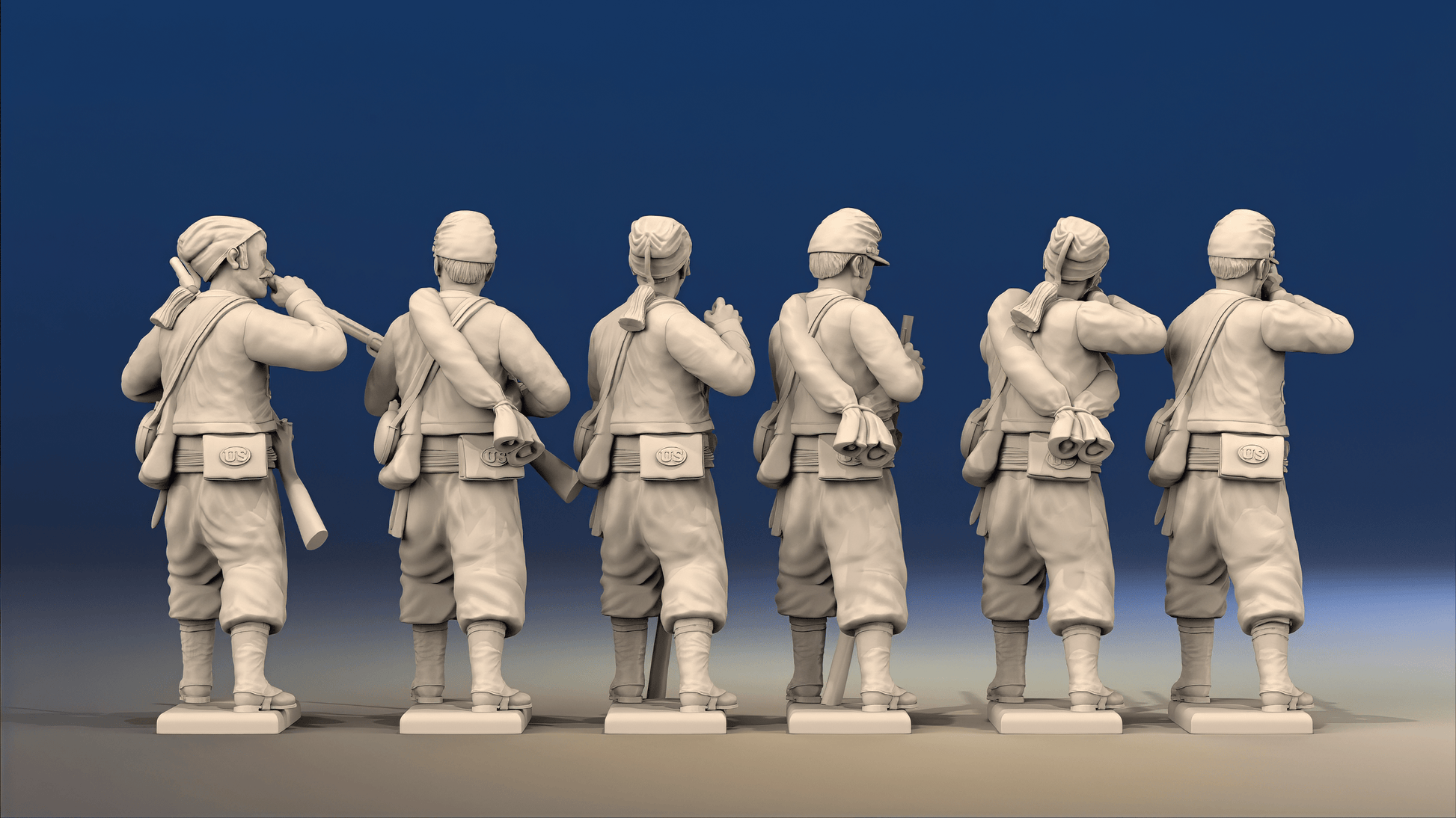 Union Zouave firing line rear view