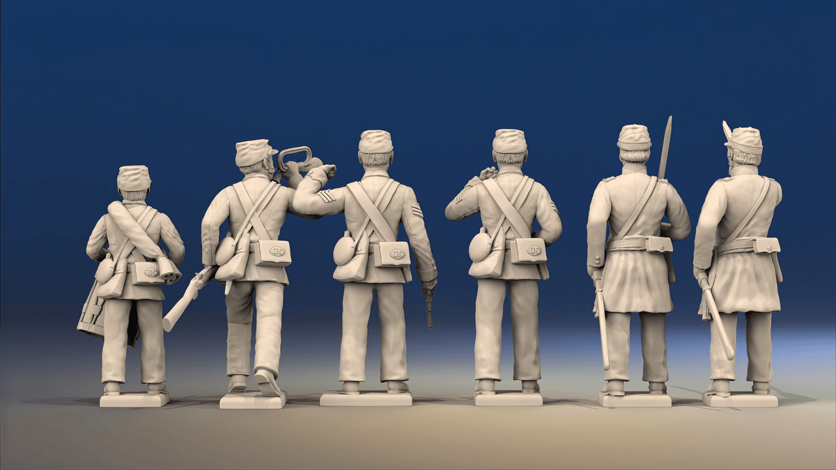 Union firing line sack coat command rear view