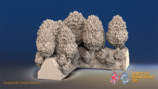 Hedgerow Corner Terrain Set – Thick Bush (Bocage, Normandy) (WW2)