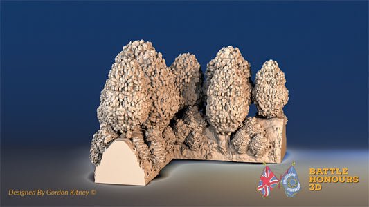 Hedgerow Corner Terrain Set – Thick Bush (Bocage, Normandy) (WW2)