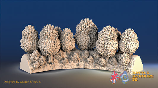 Hedgerow Curve Terrain Set – Thick Bush (Bocage, Normandy) (WW2)