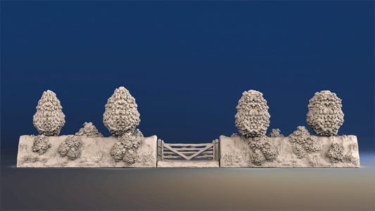 WW2 Normandy thin bush bocage hedgerow gate alternate render
