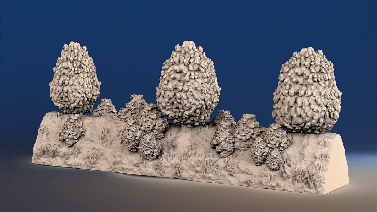 WW2 Normandy thin bush straight bocage terrain alternate render