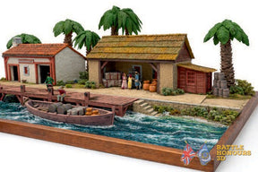 Colonial Caribbean warehouse terrain model graphic