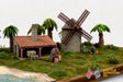 Colonial Caribbean windmill and store terrain model graphic