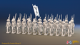 Napoleonic Spanish 2nd/3rd Battalion Line Infantry March Attack - With Backpacks - 24 figures, front view