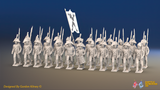 Napoleonic Spanish 2nd/3rd Battalion Line Infantry March Attack - With Backpacks - 24 figures, front view