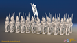 Napoleonic Spanish Grenadier Battalion March Attack - With Backpacks - 24 figures, front view