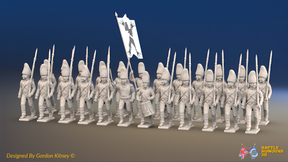 Napoleonic Spanish Grenadier Battalion March Attack - With Backpacks - 24 figures, front view