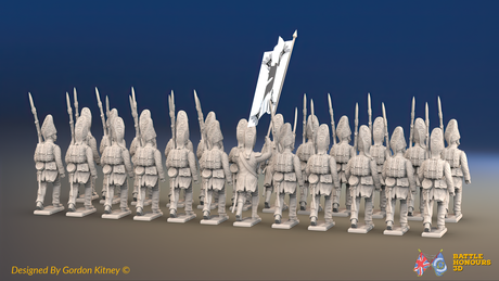 Napoleonic Spanish Grenadier Battalion March Attack - With Backpacks - 24 figures, rear view