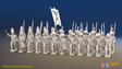 Napoleonic Spanish 1st Battalion Line Infantry March Attack - No Backpacks - 24 figures, front view