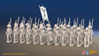 Napoleonic Spanish 2nd/3rd Battalion Line Infantry March Attack - No Backpacks - 24 figures, front view