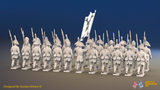 Napoleonic Spanish 2nd/3rd Battalion Line Infantry March Attack - No Backpacks - 24 figures, rear view