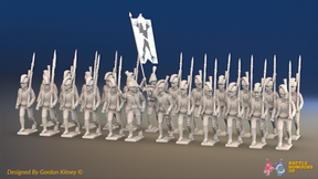 Napoleonic Spanish Cazadores Battalion March Attack - Gaiters - 24 figures, front view
