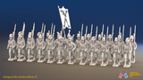 Napoleonic Spanish Cazadores Battalion March Attack - Sandals - 24 figures, front view