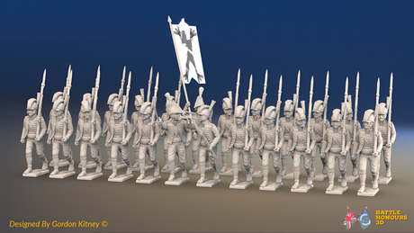 Napoleonic Spanish Cazadores Battalion March Attack - Sandals - 24 figures, front view