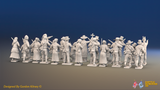Peninsular War Spanish Guerrilla Battalion Firing Line - With Female Fighters - 24 figures, rear view