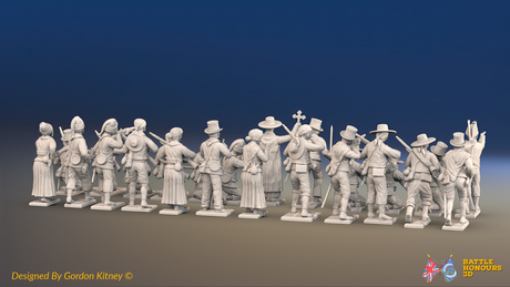 Peninsular War Spanish Guerrilla Battalion Firing Line - Advancing Women - 24 figures, rear view