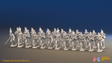 Napoleonic Portuguese 1st Caçadores Battalion Advancing - With Backpacks - 24 figures, front view