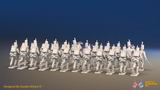 Napoleonic Portuguese 1st Caçadores Battalion Advancing - With Backpacks - 24 figures, rear view