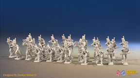 Napoleonic Portuguese Light Infantry Battalion Skirmishing - Belgic Shako - 24 figures, front view