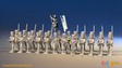Napoleonic Scottish Highland Battalion Advancing - Trousers - 24 figures, front view