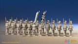 Napoleonic Scottish Highland Battalion Advancing - Trousers - 24 figures, rear view