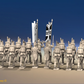 Napoleonic Scottish 71st Highland Light Infantry Battalion Treble Time - Belgic Shako - 24 figures, rear view