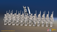 Napoleonic Scottish Highland Battalion March Attack - Kilts - 24 figures, front view