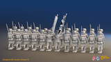Napoleonic Scottish Highland Battalion March Attack - Kilts - 24 figures, rear view